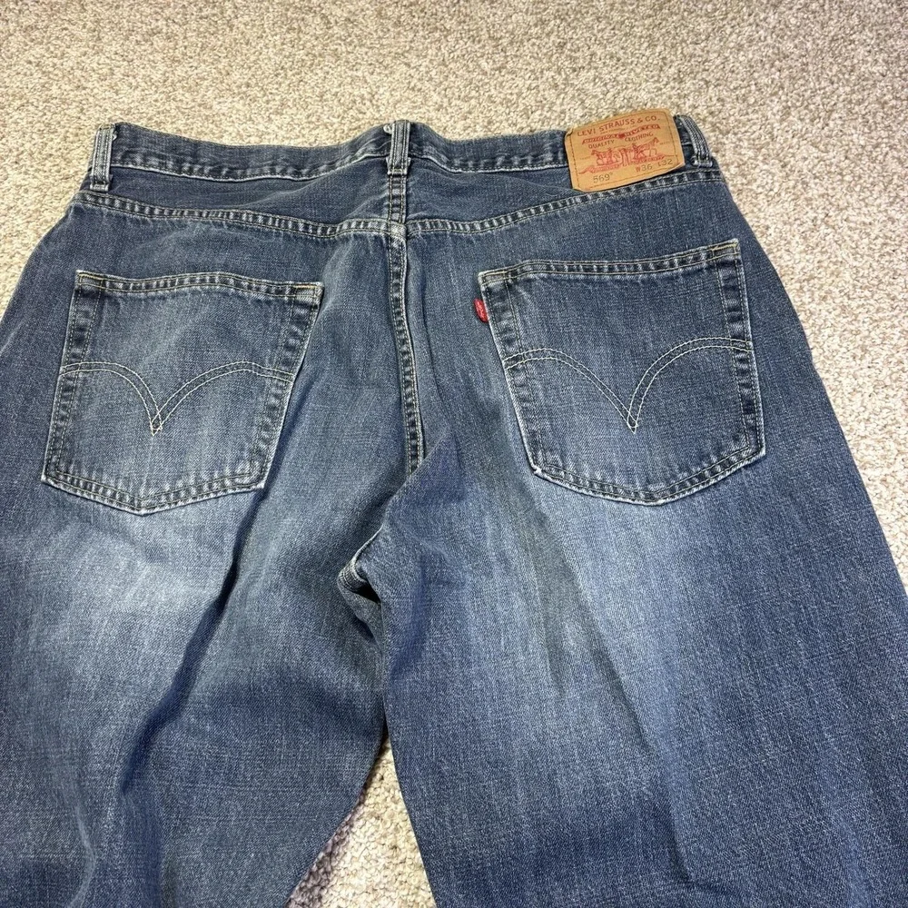 Levis 569 Jeans Mens 36x32 Blue Medium Wash Relaxed Straight Denim 005690675